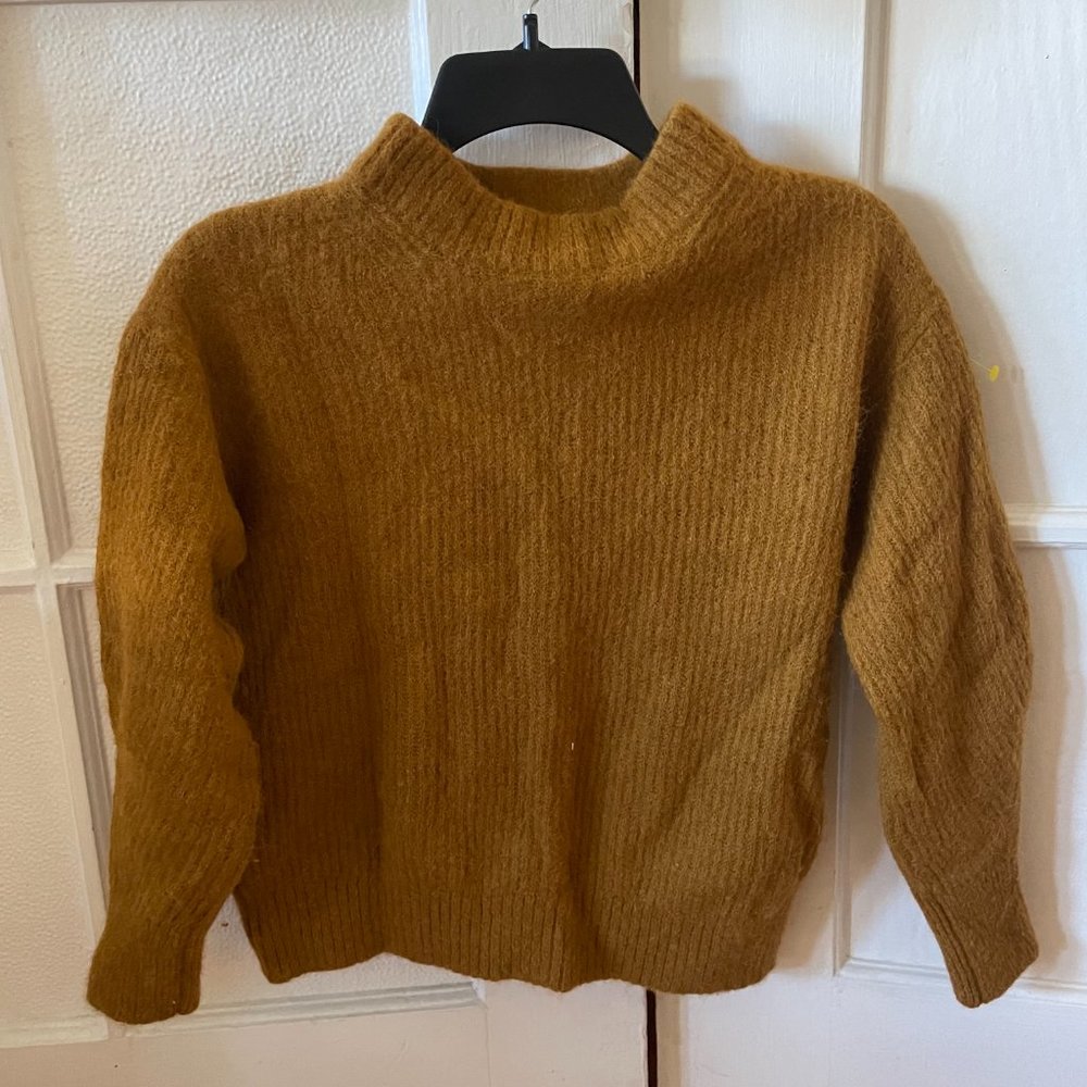 Everlane Alpaca Crew Sweater in Mustard Yellow